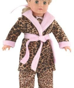 Leopard Robe and Slippers Fits 18″ American Girl