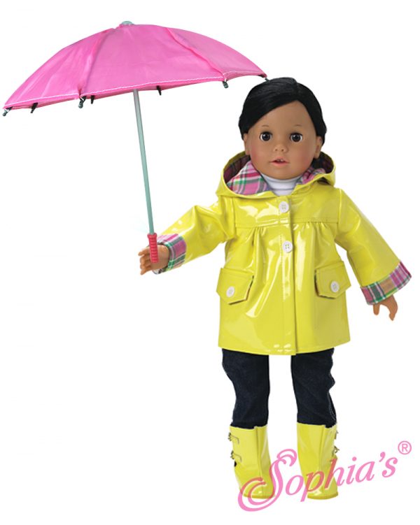 Yellow Raincoat & Umbrella (Fits 18" Play Dolls)