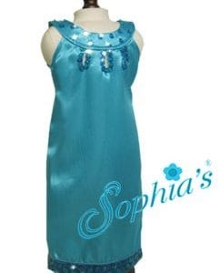 Turquoise Satin Dress Fits 18″ American Girl
