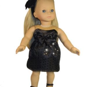 Black Satin & Sequin Dress Fits 18″ American Girl