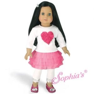 Heart T, Tulle Skirt & Leggings Fits 18″ American Girl