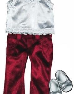 Satin Tank & Velvet Jeans 18″