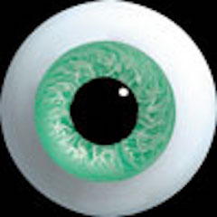 Hand Glass Craft Eyes 12mm Flat Back/Low Lens (Dark Mint)