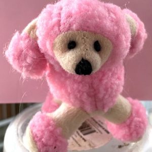 Pink & Tan Plush Poodle 4″ x 3″