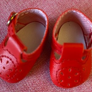 Red Diamond Cut Ankle Strap shoes 40mm x 20mm