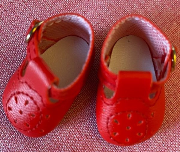 Red Diamond Cut Ankle Strap shoes 40mm x 20mm