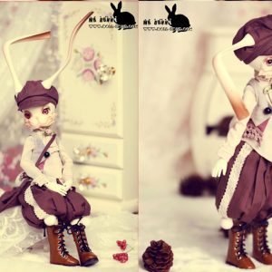 DollZone Mr Bunny NUDE faceup, body blushing