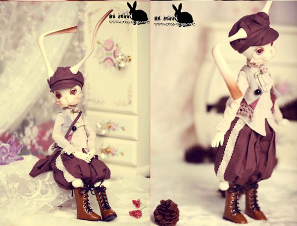 DollZone Mr Bunny NUDE faceup, body blushing