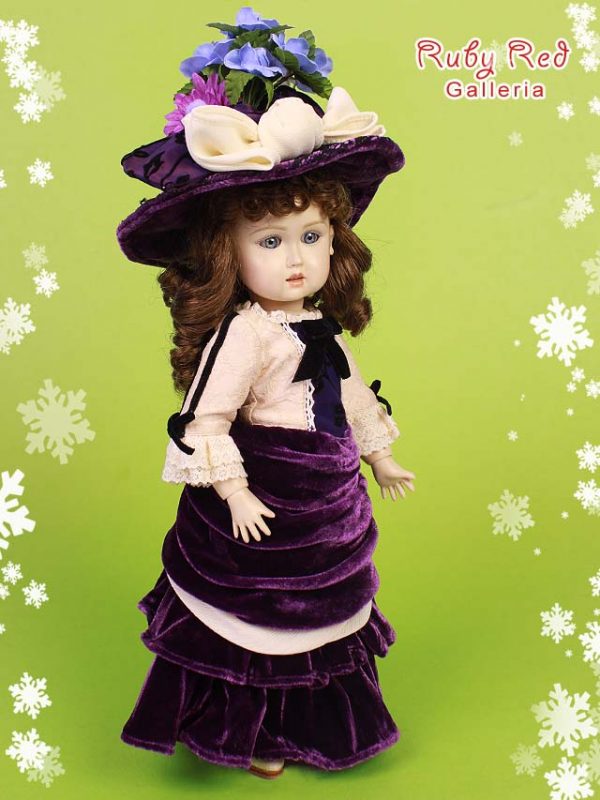 EC0023B Royal Purple Velvet Outfit for Bleuette