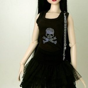 ElfDoll Black Tank w/Skull & Skirt (SD Size)