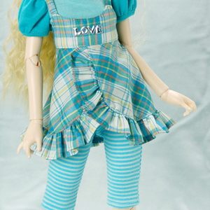 ElfDoll Aqua Plaid Set (Slender MSD Size)