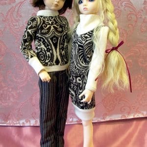 ElfDoll Black & White Pop Girl (Slender MSD Size)