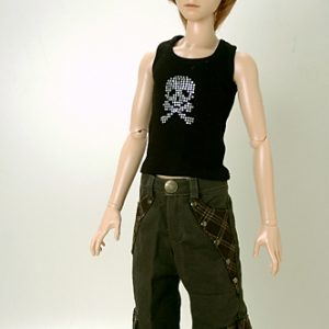 ElfDoll Green Cargo Pants & Black Tank (SD Size)