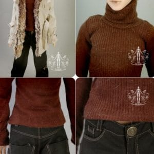 ElfDoll Dark Brown Jeans & Brown Turtleneck (SD Size)