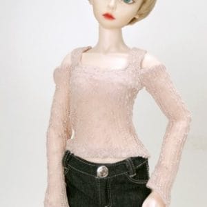 ElfDoll Cold Shoulder Pink Sweater & Jeans (SD Size)