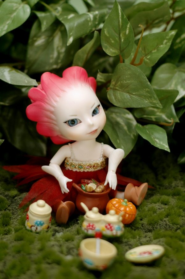 Flower Elf OUTFIT - RED ROSEY OUTFIT  14cm