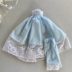 Blue Batiste & Lace dress & Pantaloons fits Jemima, Winnie 6.7″ by Edith Editions