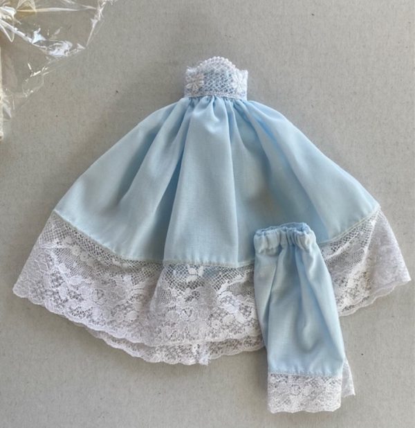 Blue Batiste & Lace dress & Pantaloons fits Jemima, Winnie 6.7" by Edith Editions