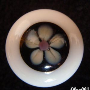 Glass Round Eyes (White Flower) 16mm