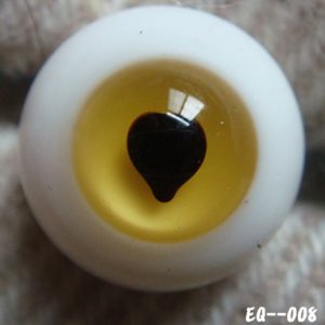 Glass Round Eyes (Yellow/Heart Pupil) 16mm