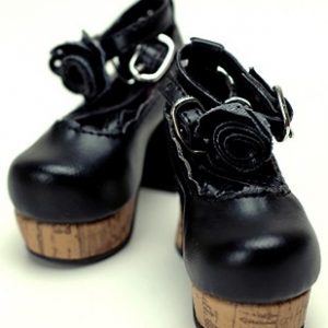 LS-360 Black Platform Mary Jane with Cork Heel (SD Size)