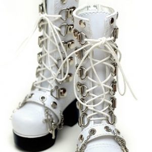 Shoes – White Lace Up Boots (SD Size)