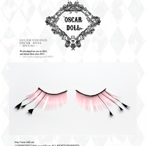 Adult Size Oscar Doll Feather Eyelashes 001 (Pink/Black)