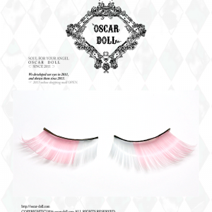 Adult Size Oscar Doll Feather Eyelashes 002 (Pink/White)