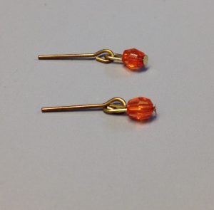 Amber Bead Earrings (For 16″ Dolls)