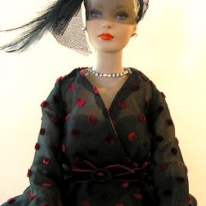 2005 Gene Convention Chiffon Swing Coat w/Velvet Dots 16″