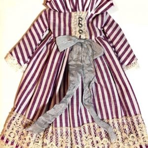 Vintage Purple/Cream Stripe Dress (Fits Rose bb flocking Jemima)