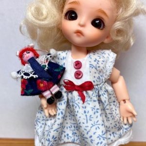 OOAK: White Print Dress Set 12cm- Lati White SP, Meadow Nunnu, s