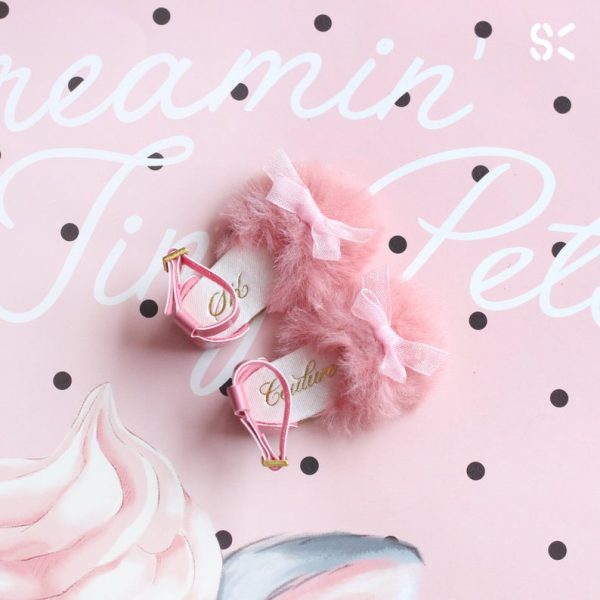 Adalyn Fur Flat Shoes (Baby Pink) Fits Lati Yellow/Blythe/Etc