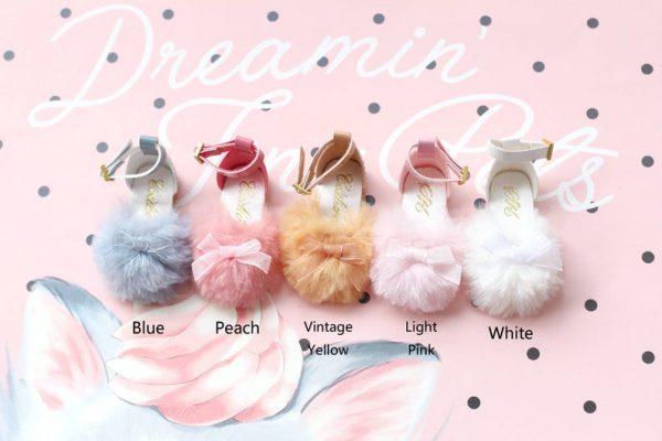 Adalyn Fur Flat Shoes (Peach) Fits Lati Yellow, Blythe, Dal Pull
