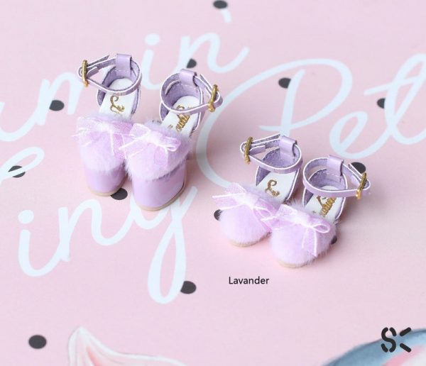 Adalyn Fur Flat Shoes (Lavender) Fits Lati-Yellow/Blythe/Pullip/