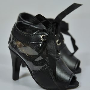 GS-31 Black Peep Toe Booties (SD16 Girl – 65cm)