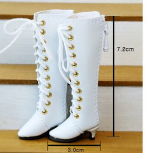30mm Lace-Up High Heel Boots (White)