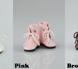 35mm Vintage Style Lace Up Boots (Beige)