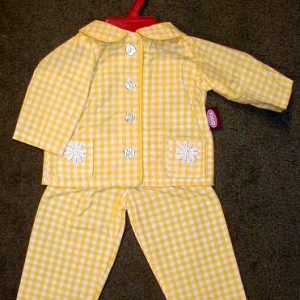 Yellow Gingham Pajamas 18″
