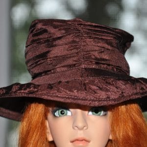 Val Zeitler Attic Treasures Brown Silk Floppy Hat H-3