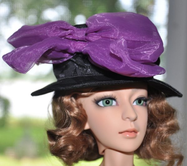 Val Zeitler Attic Treasures Purple Hat with Bow H-4