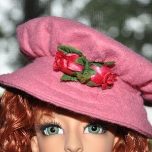 Val Zeitler Attic Treasures Pink Felt Hat H-5