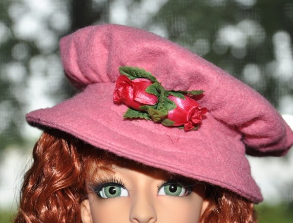 Val Zeitler Attic Treasures Pink Felt Hat H-5