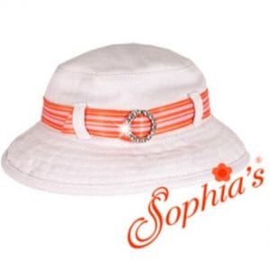 White Bucket Hat w/Ribbon Trim Fits 18″ American Girl Dolls