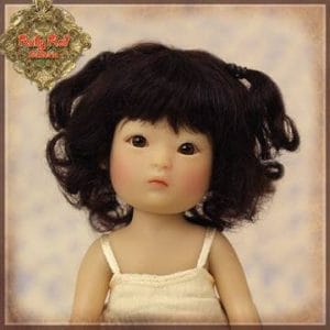 HD0017A Yu Ping Dark Brown Mohair Wig (5.5″ Dolls)