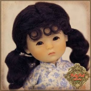 HD0026A Ten Ping Dark Brown Mohair Wig w/Pigtails (Size 5-6)