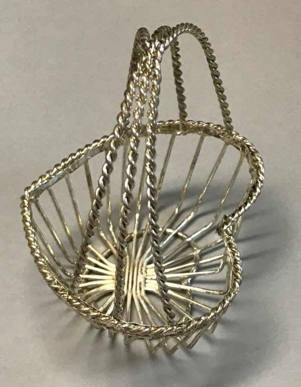 Heart Shape Silver Basket 2.75 x 2.5"
