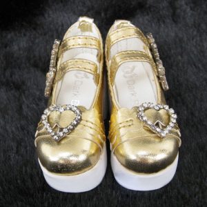SD:  Gold Platform Shoe w/Rhinestone Heart