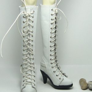 Knee Hi Lace Up Boots – White (MSD Size)