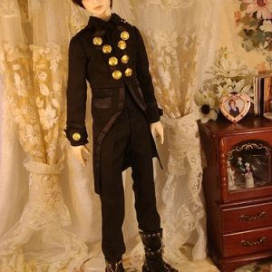 Black Military Man Outfit (70cm Size)